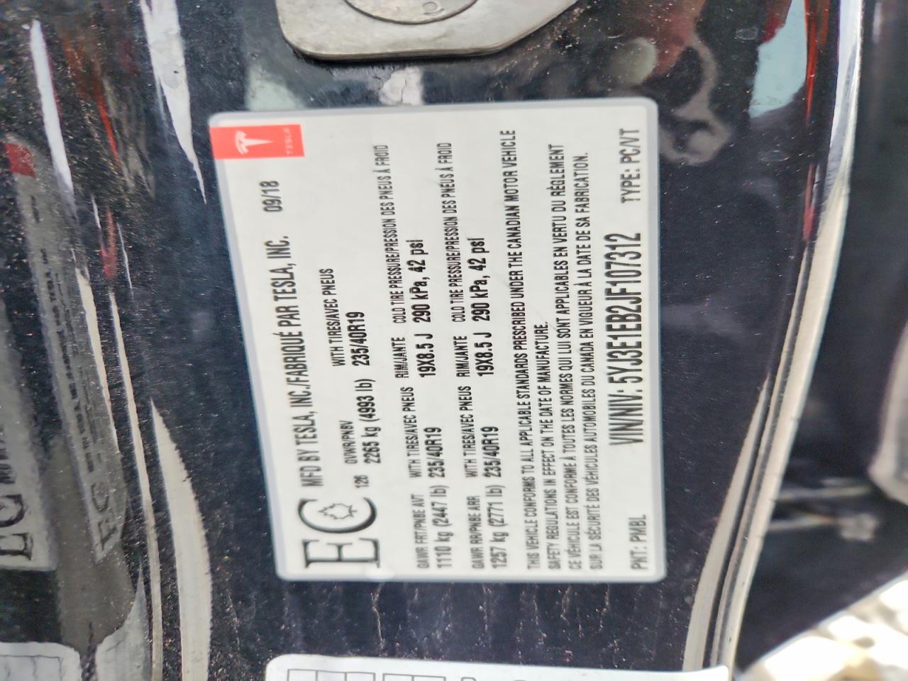 2018 TESLA MODEL 3 photo 13