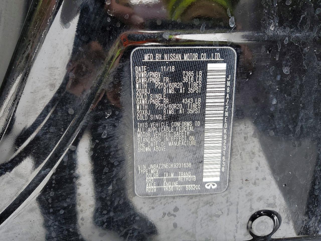 2019 INFINITI QX80 LUXE photo 13