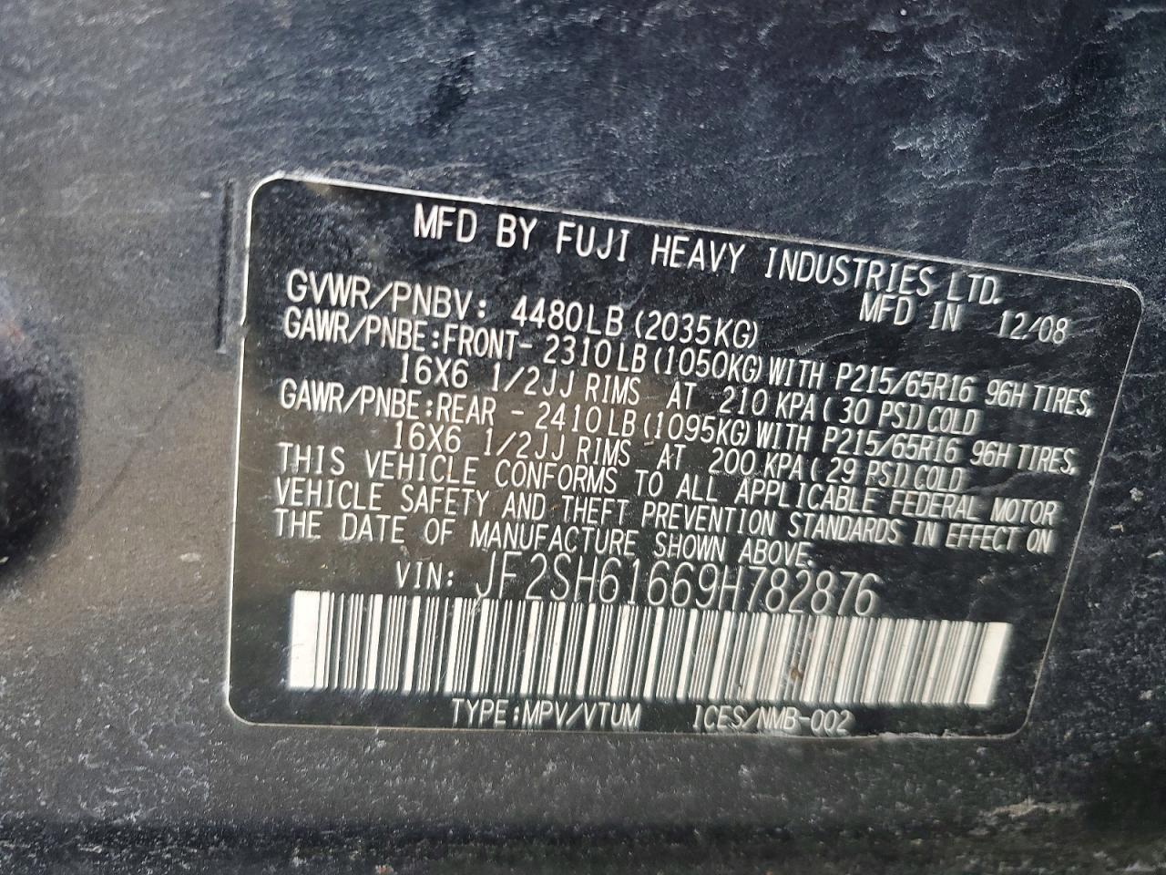 2009 SUBARU FORESTER 2.5X photo 13