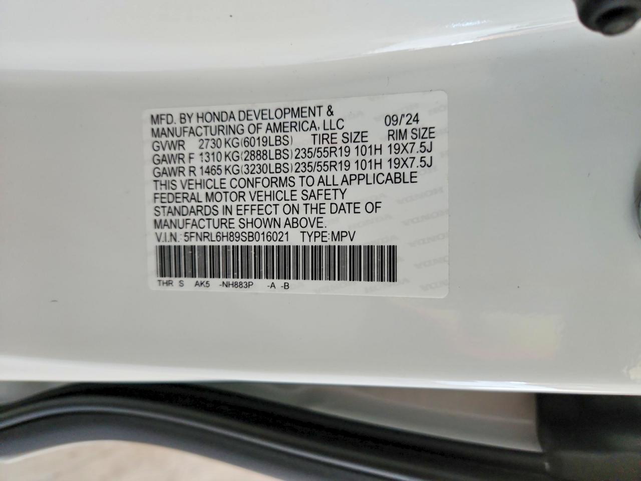 2025 HONDA ODYSSEY TOURING photo 13