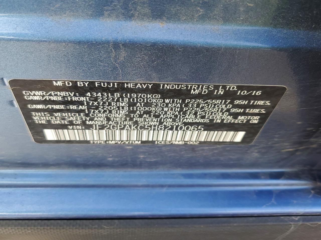2017 SUBARU CROSSTREK LIMITED photo 12