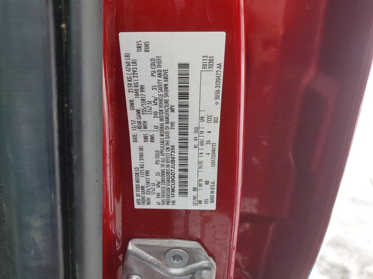 2018 FORD ESCAPE SE photo 13