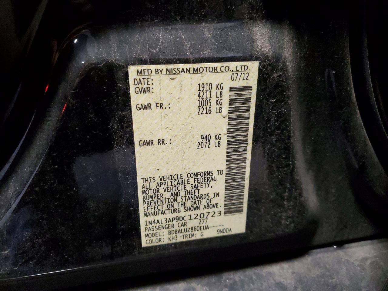 2013 NISSAN ALTIMA 2.5 photo 13