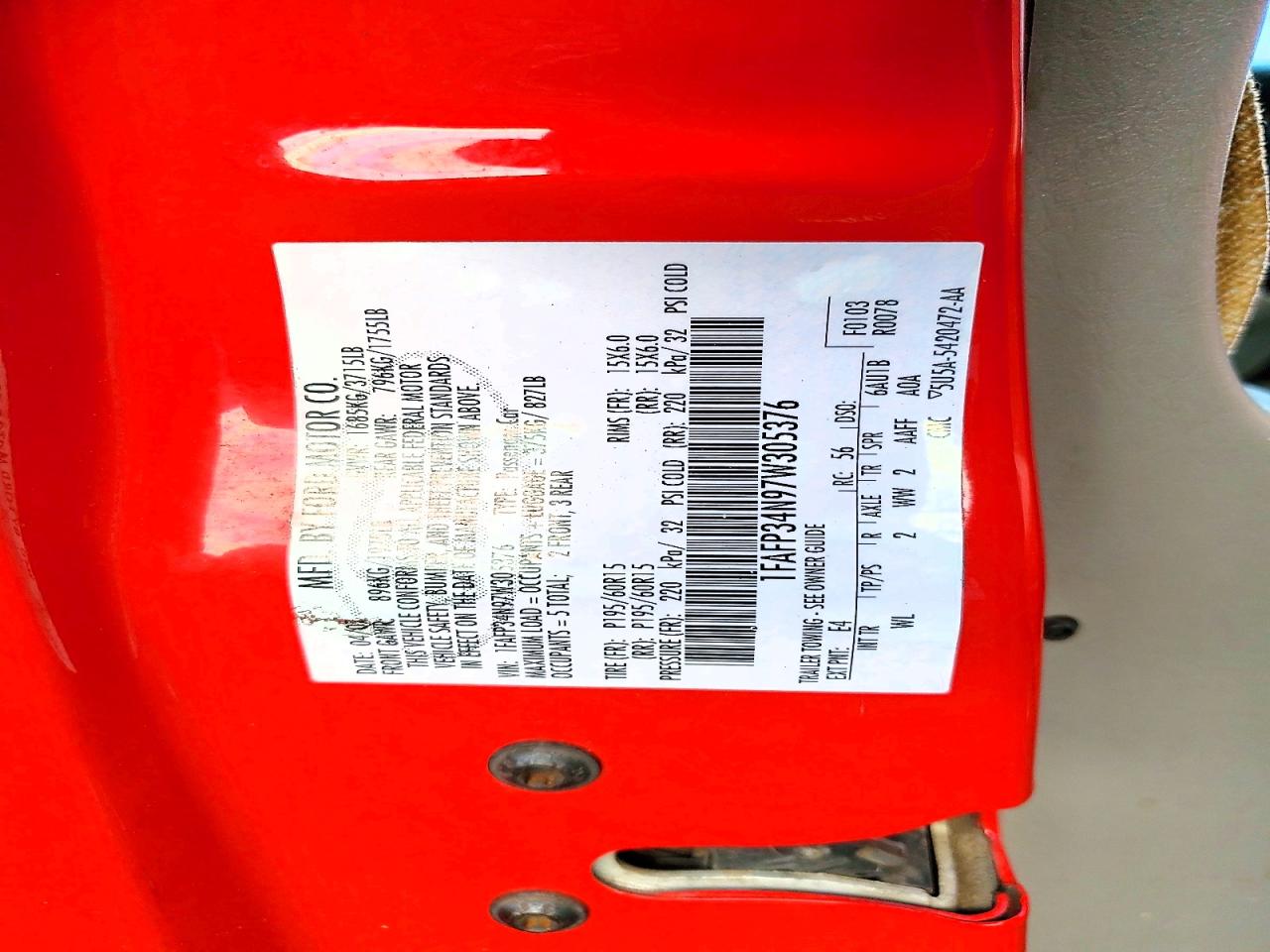 2007 FORD FOCUS ZX4 photo 23