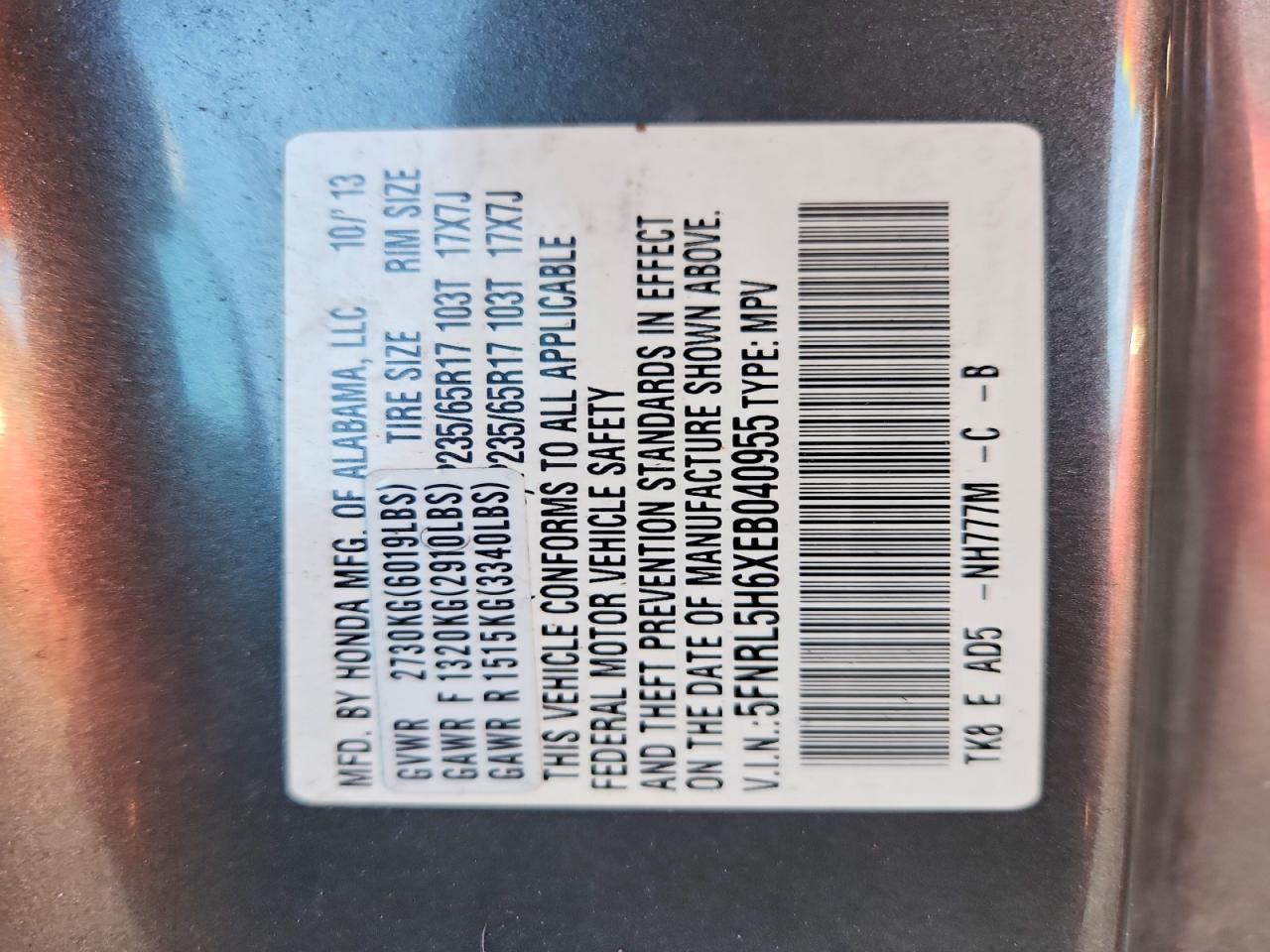 2014 HONDA ODYSSEY EXL photo 25