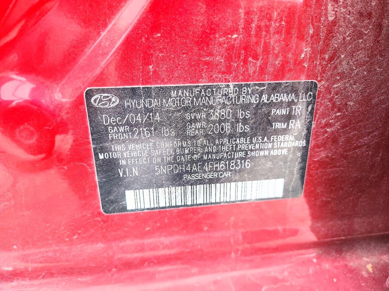 2015 HYUNDAI ELANTRA SE photo 12