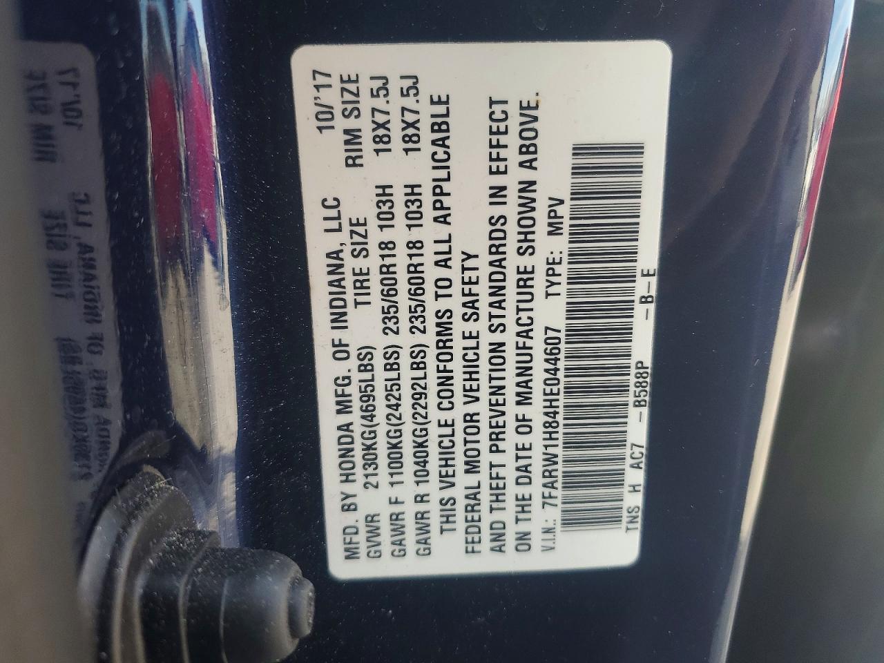 2017 HONDA CR-V EXL photo 37