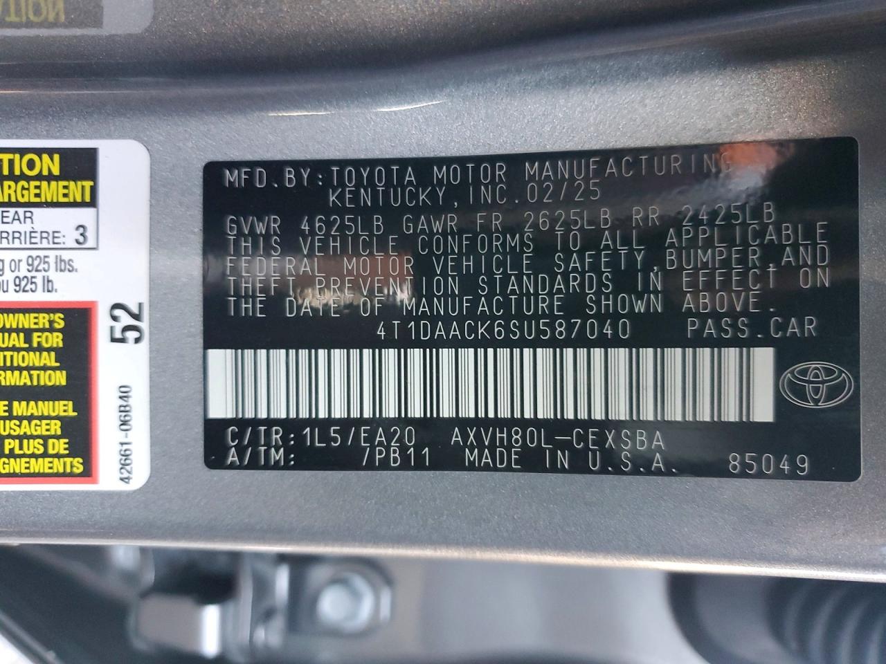 2025 TOYOTA CAMRY XSE photo 12