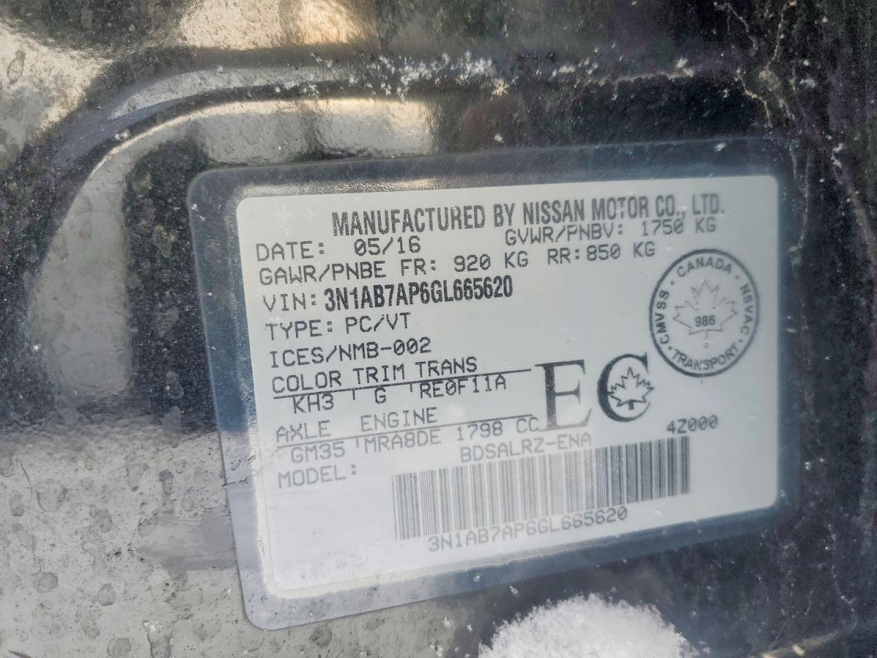 2016 NISSAN SENTRA S photo 12