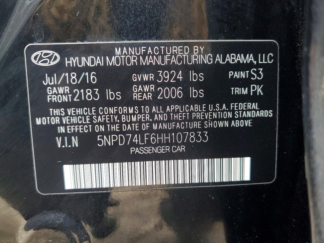 2017 HYUNDAI ELANTRA SE photo 12