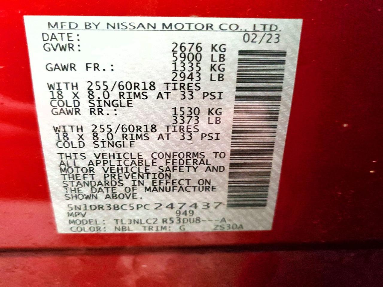 2023 NISSAN PATHFINDER SV photo 27