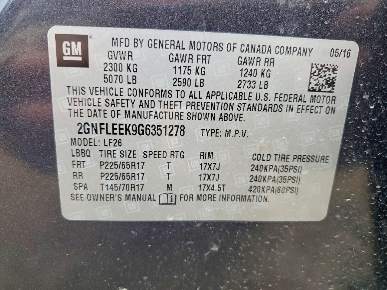 2016 CHEVROLET EQUINOX LS photo 13