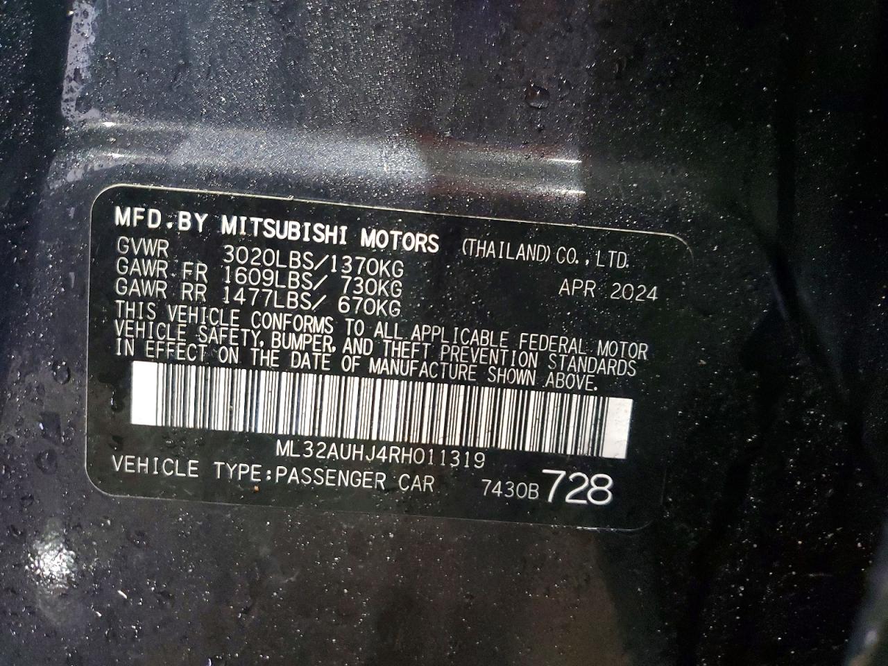 2024 MITSUBISHI MIRAGE ES photo 12