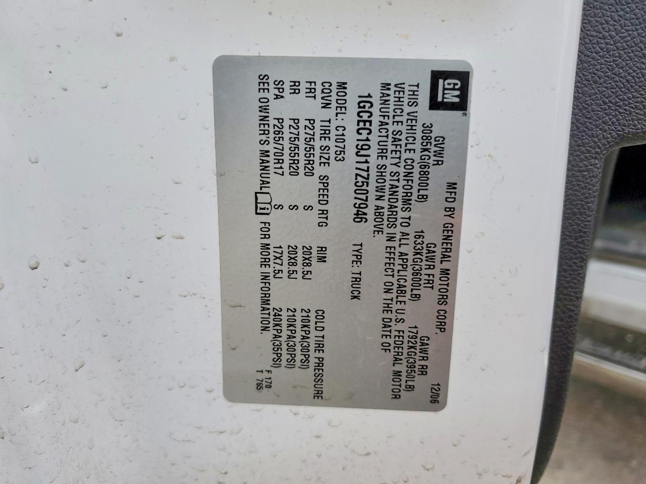 2007 CHEVROLET SILVERADO C1500 photo 12