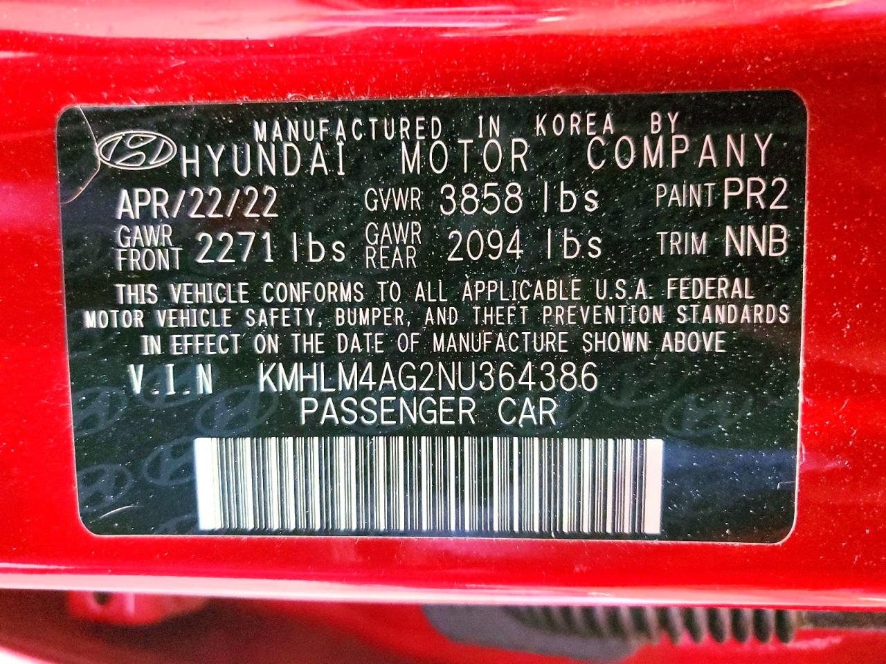 2022 HYUNDAI ELANTRA SEL photo 13
