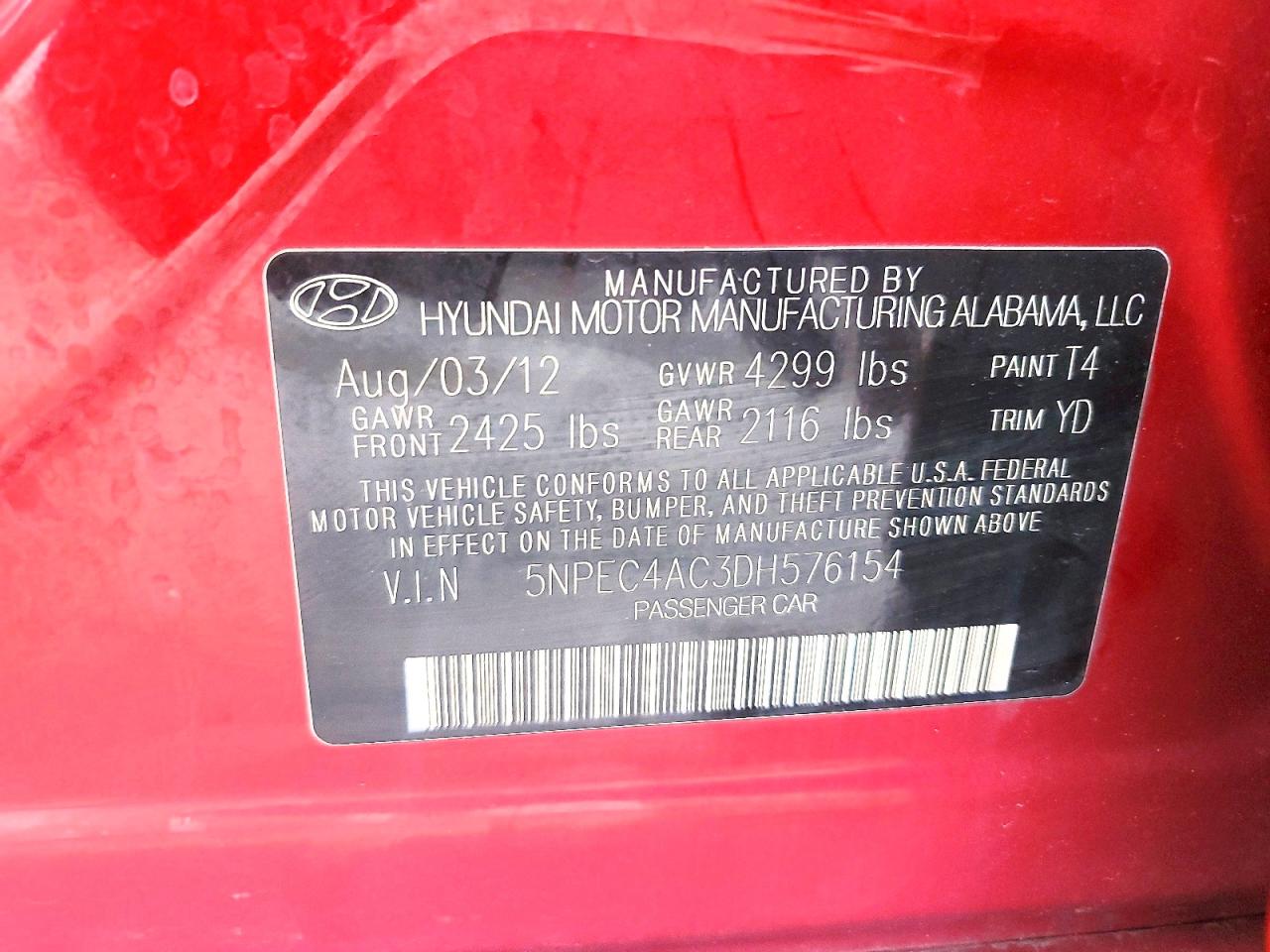 2013 HYUNDAI SONATA SE photo 25