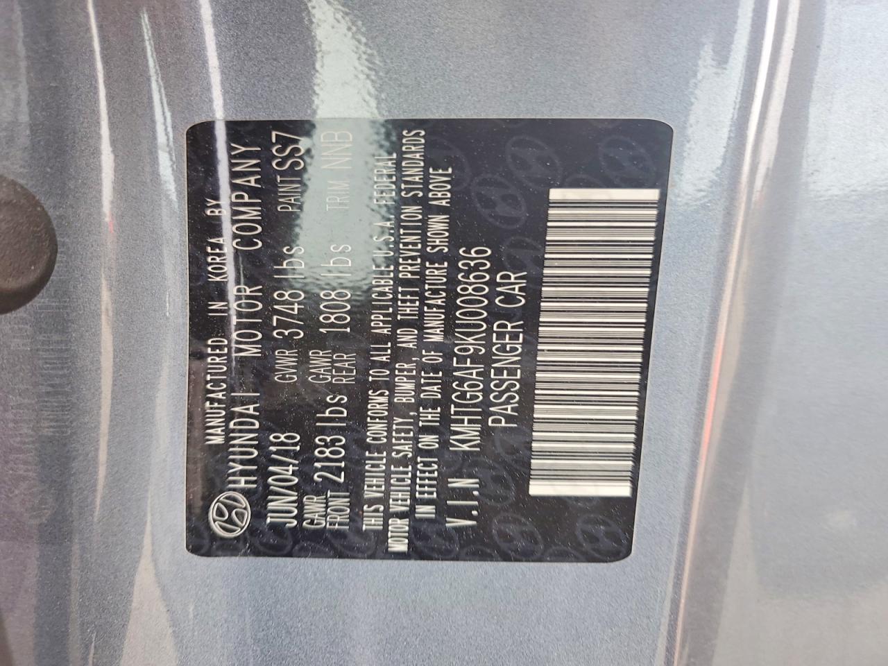 2019 HYUNDAI VELOSTER BASE photo 13