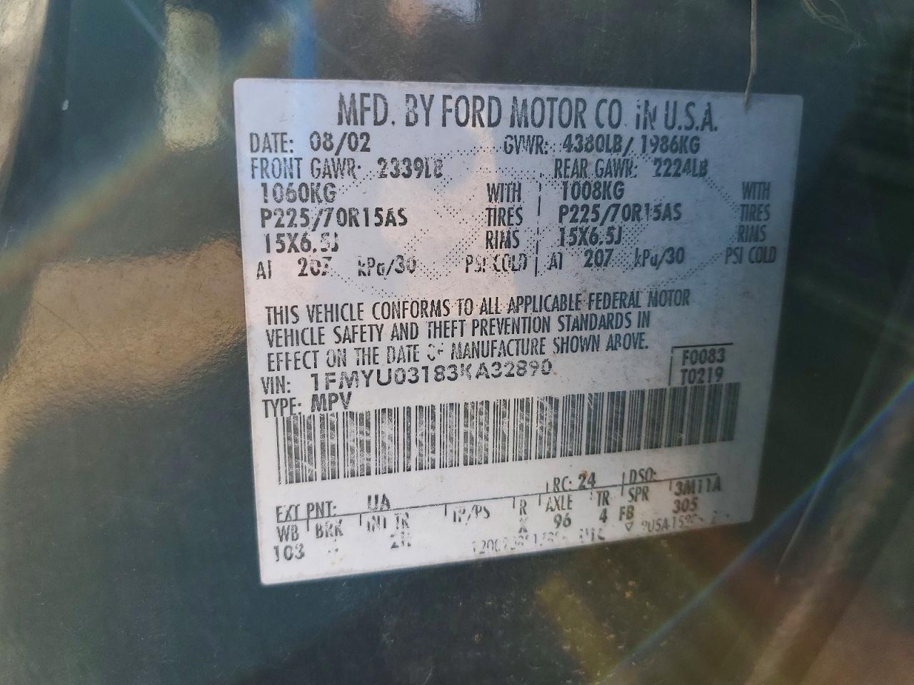 2003 FORD ESCAPE XLT photo 13