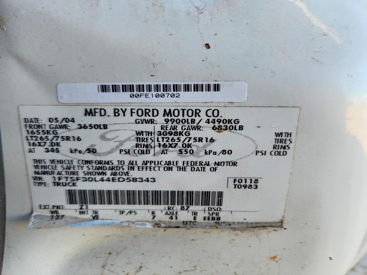 2004 FORD F350 SRW SUPER DUTY photo 12