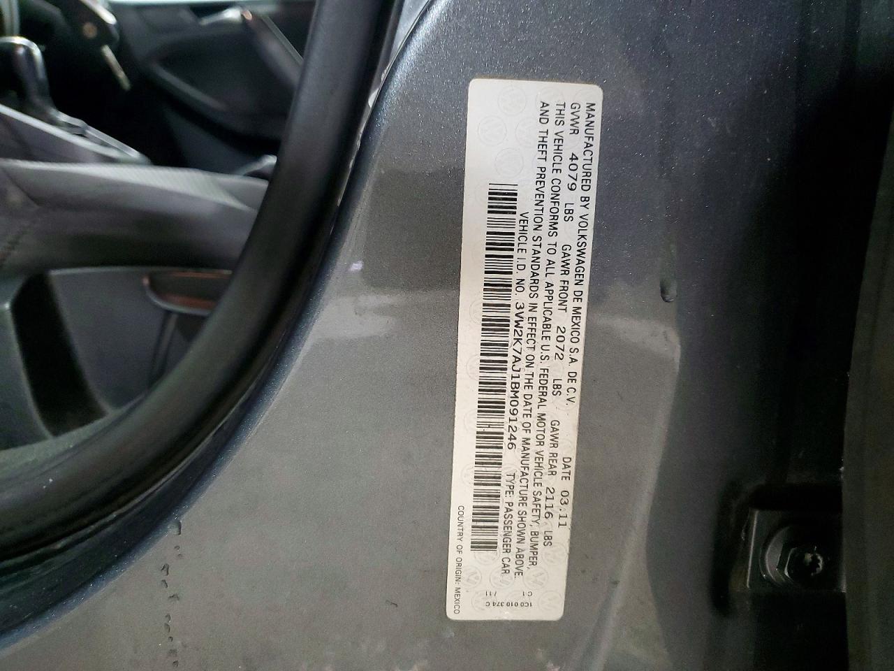2011 VOLKSWAGEN JETTA BASE photo 13