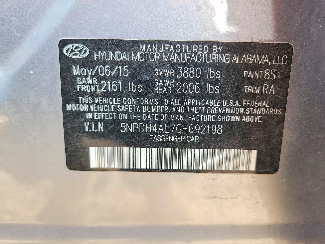 2016 HYUNDAI ELANTRA SE photo 12