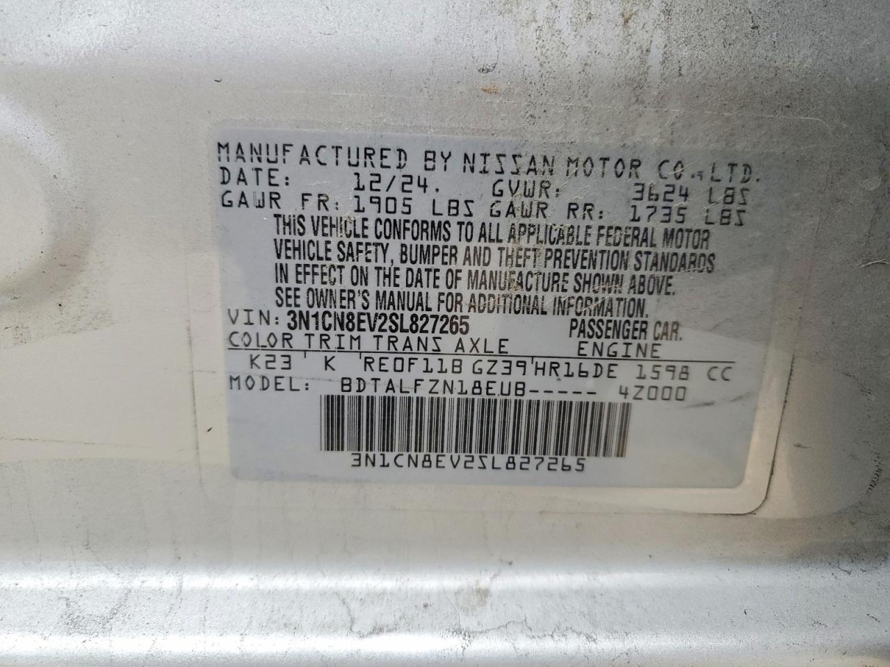 2025 NISSAN VERSA SV photo 12