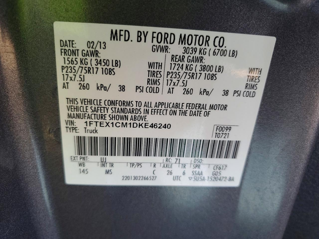2013 FORD F150 SUPER CAB photo 12