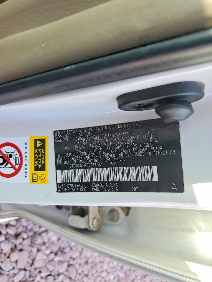 2013 TOYOTA HIGHLANDER LIMITED photo 13
