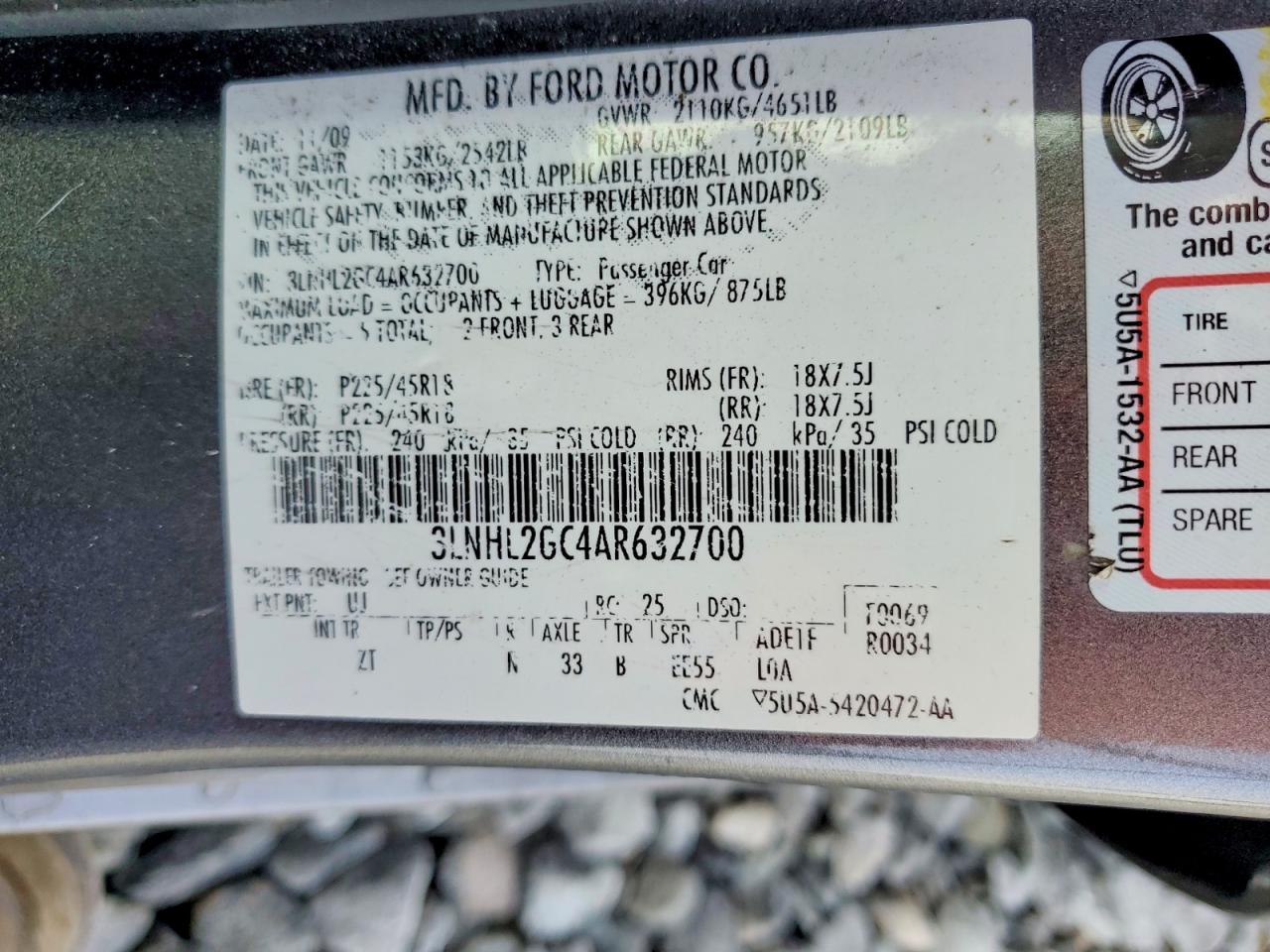 2010 LINCOLN MKZ photo 13