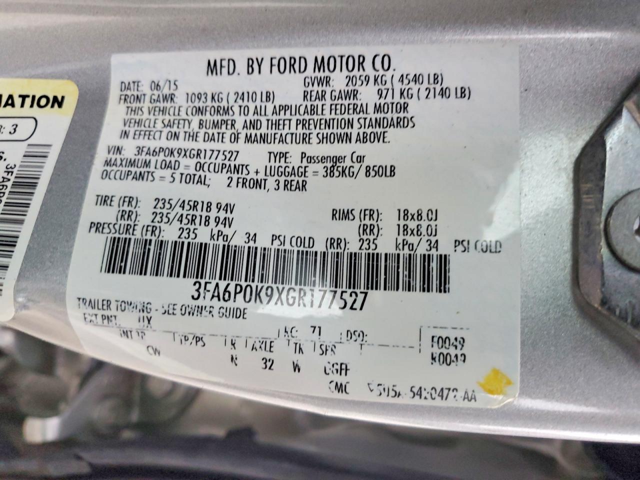 2016 FORD FUSION TITANIUM photo 13