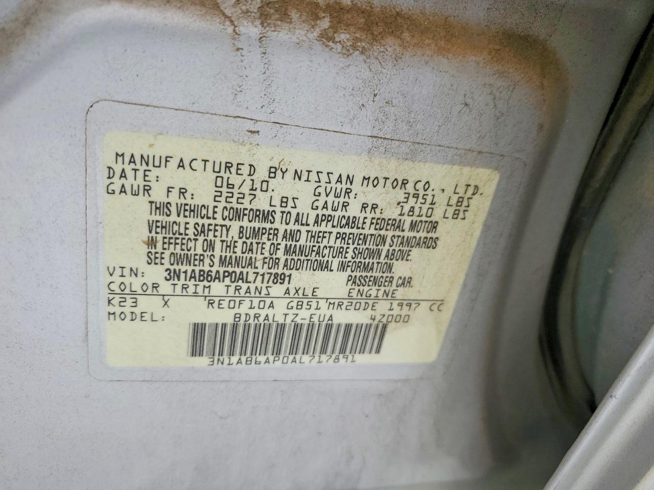 2010 NISSAN SENTRA 2.0 photo 12
