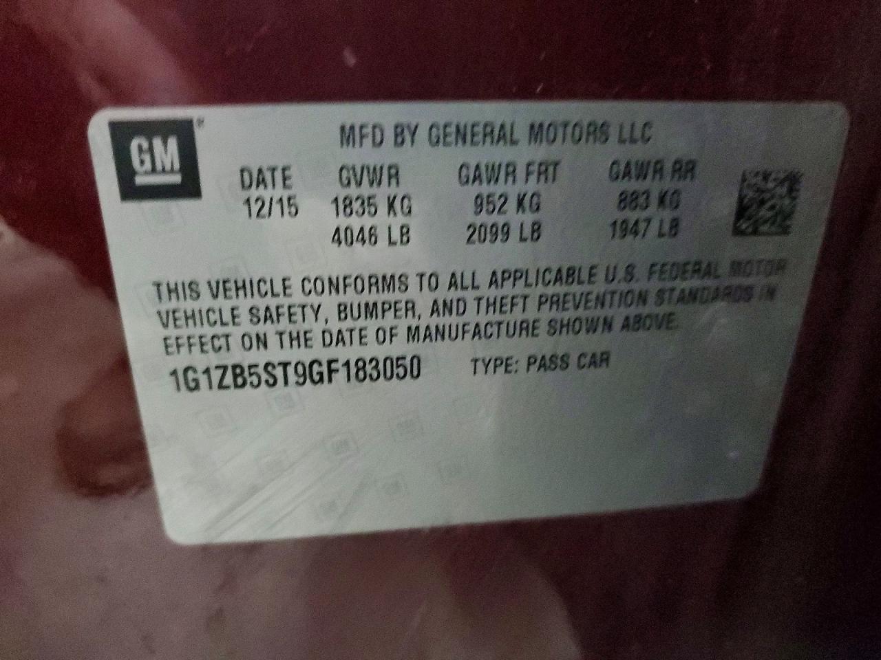 2016 CHEVROLET MALIBU LS photo 12