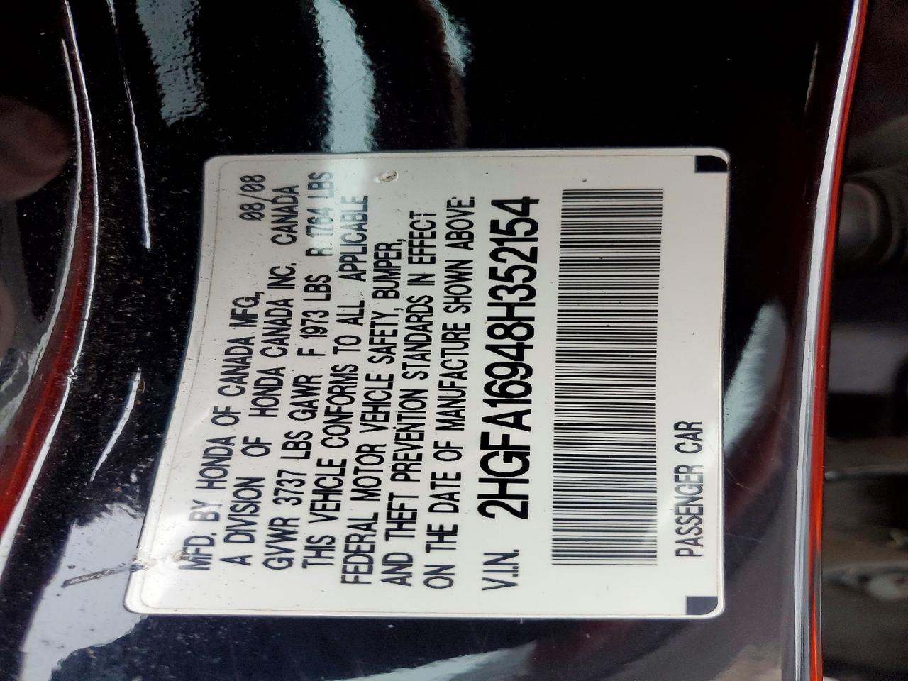 2008 HONDA CIVIC EXL photo 12