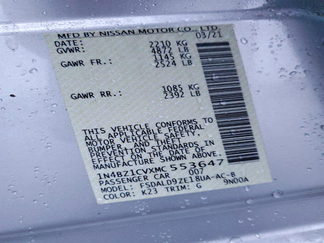 2021 NISSAN LEAF SV PLUS photo 12