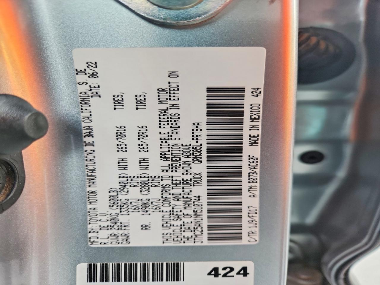 2022 TOYOTA TACOMA DOUBLE CAB photo 13