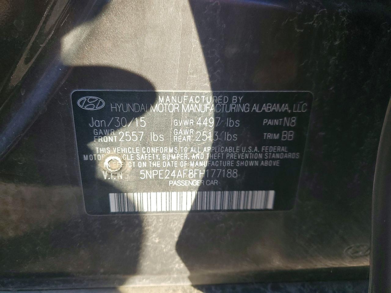 2015 HYUNDAI SONATA SE photo 12