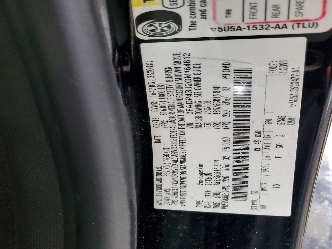2016 FORD FIESTA SE photo 12