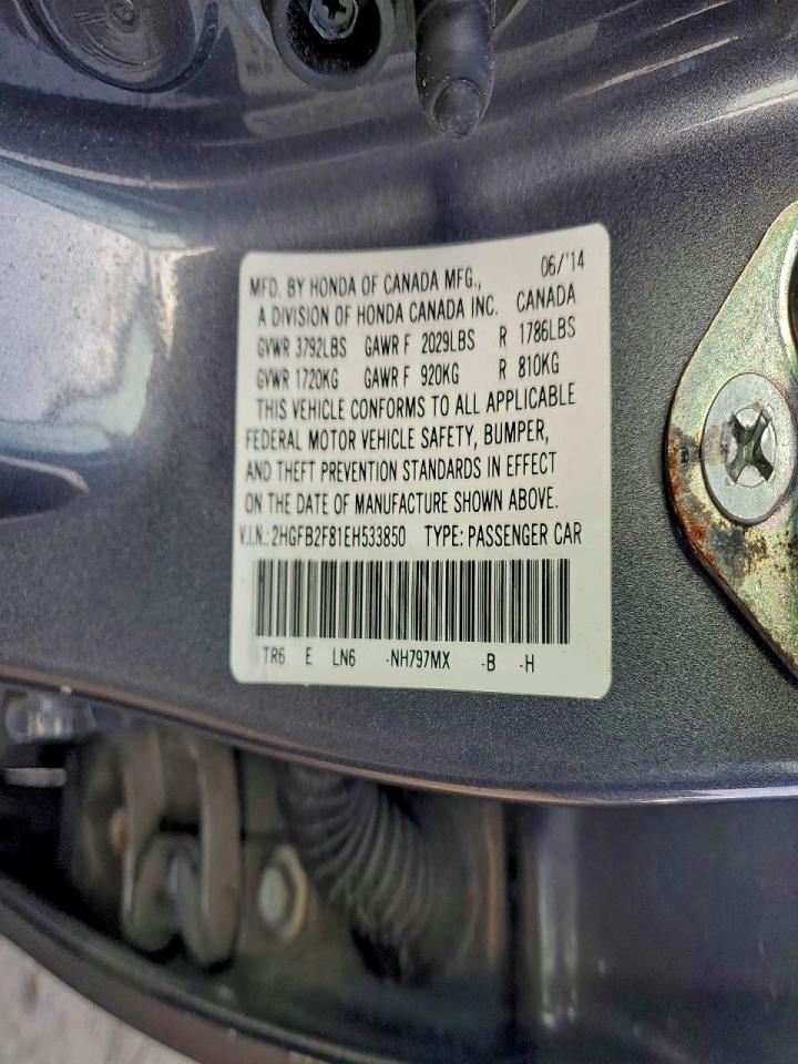 2014 HONDA CIVIC EX photo 12
