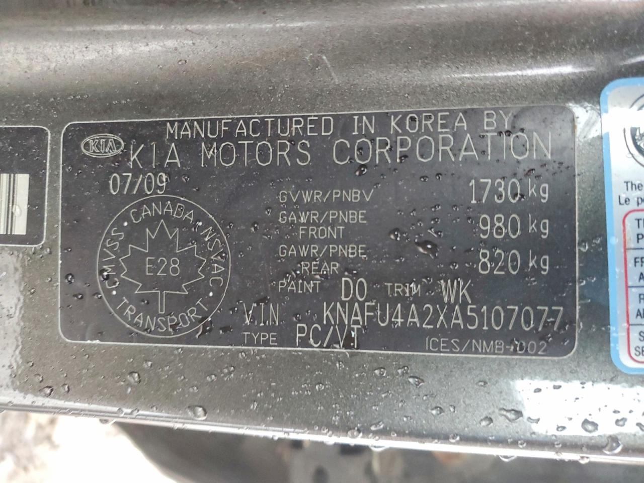 2010 KIA FORTE EX photo 12
