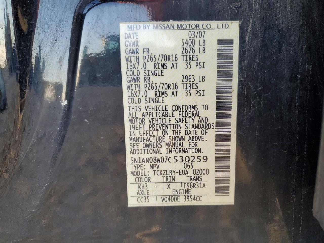 2007 NISSAN XTERRA OFF ROAD photo 13