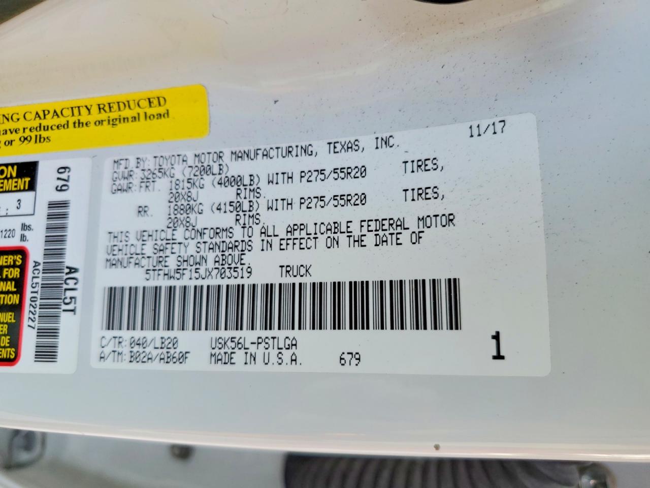 2018 TOYOTA TUNDRA CREWMAX LIMITED photo 12