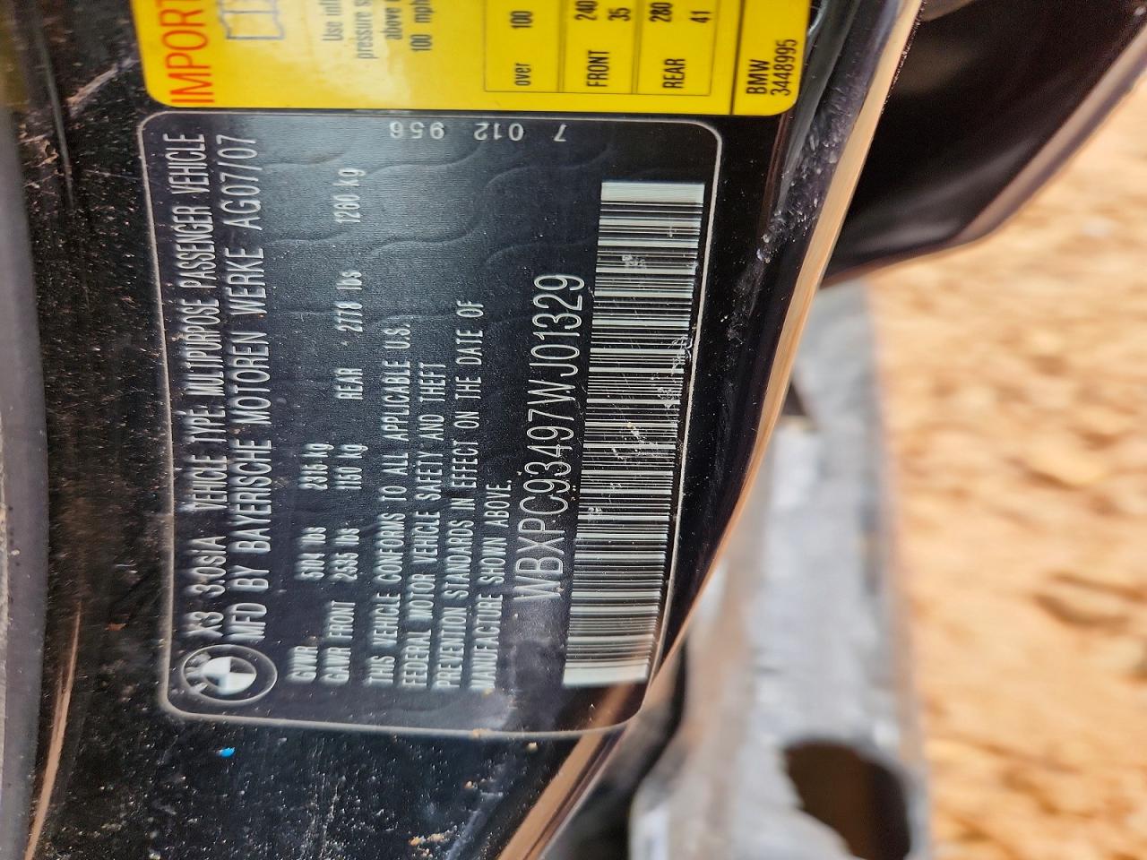 2007 BMW X3 3.0SI photo 14