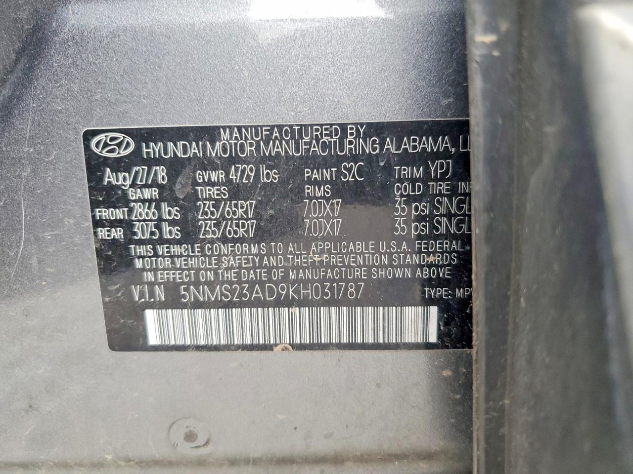 2019 HYUNDAI SANTA FE SE photo 13