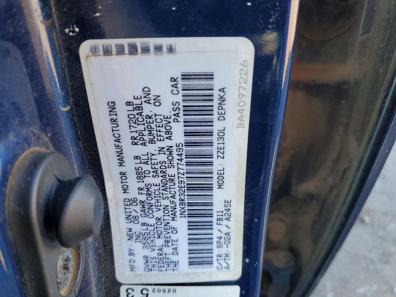 2007 TOYOTA COROLLA CE photo 13
