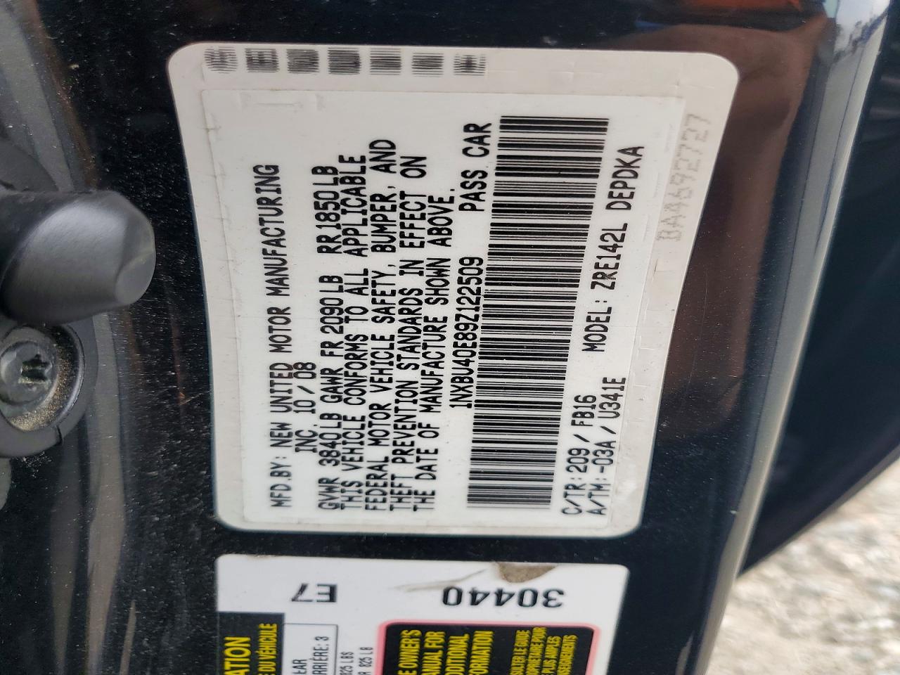 2009 TOYOTA COROLLA BASE photo 12