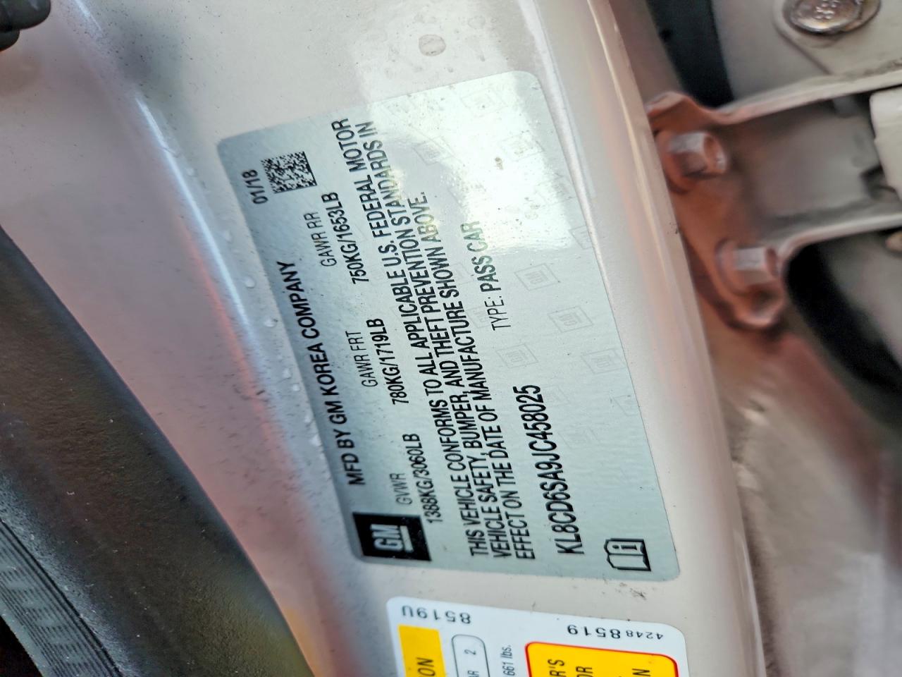 2018 CHEVROLET SPARK 1LT photo 12