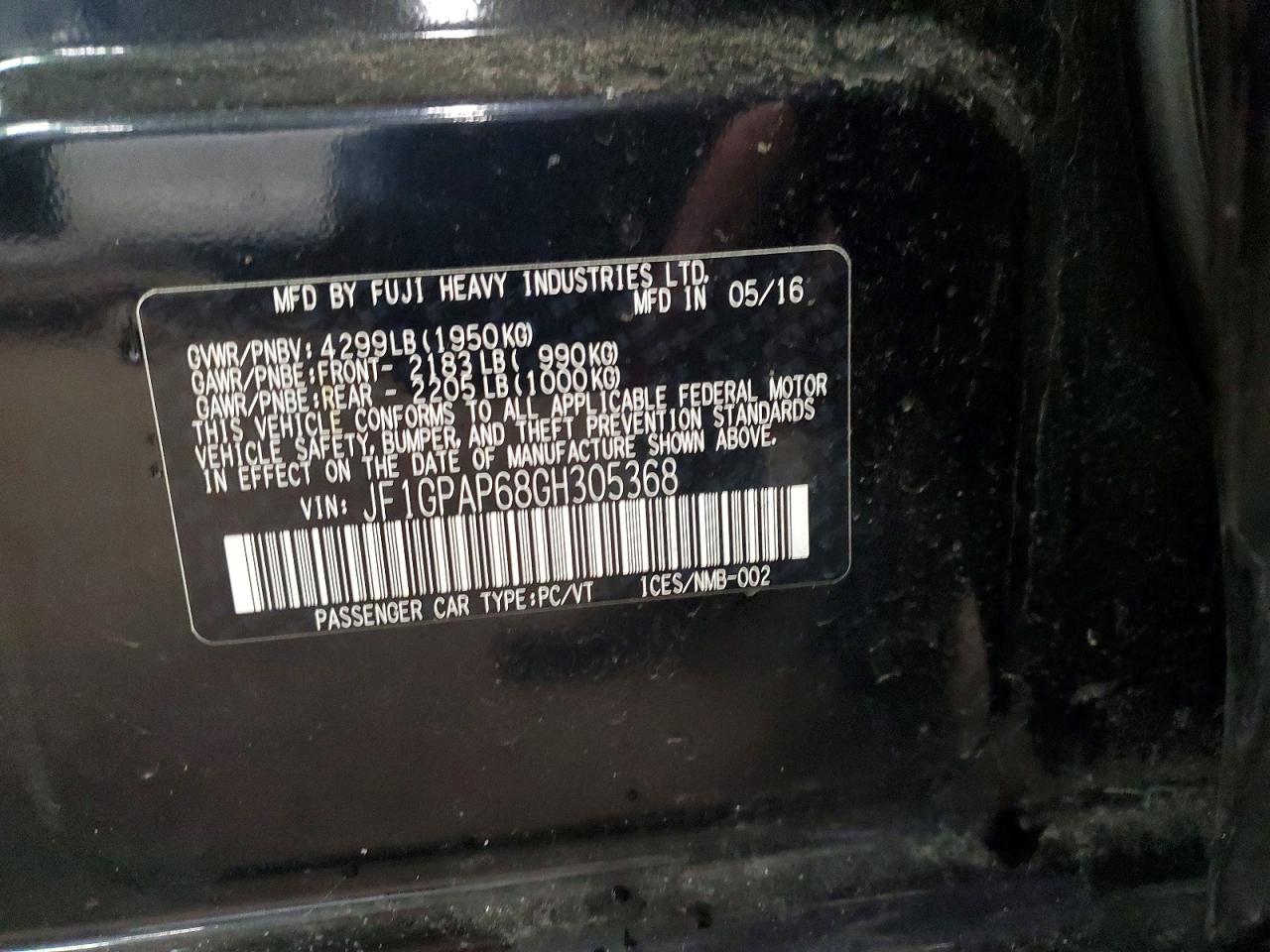 2016 SUBARU IMPREZA SPORT PREMIUM photo 53
