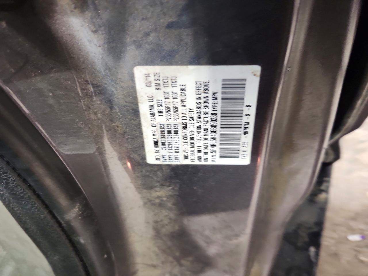 2014 HONDA ODYSSEY EX photo 13