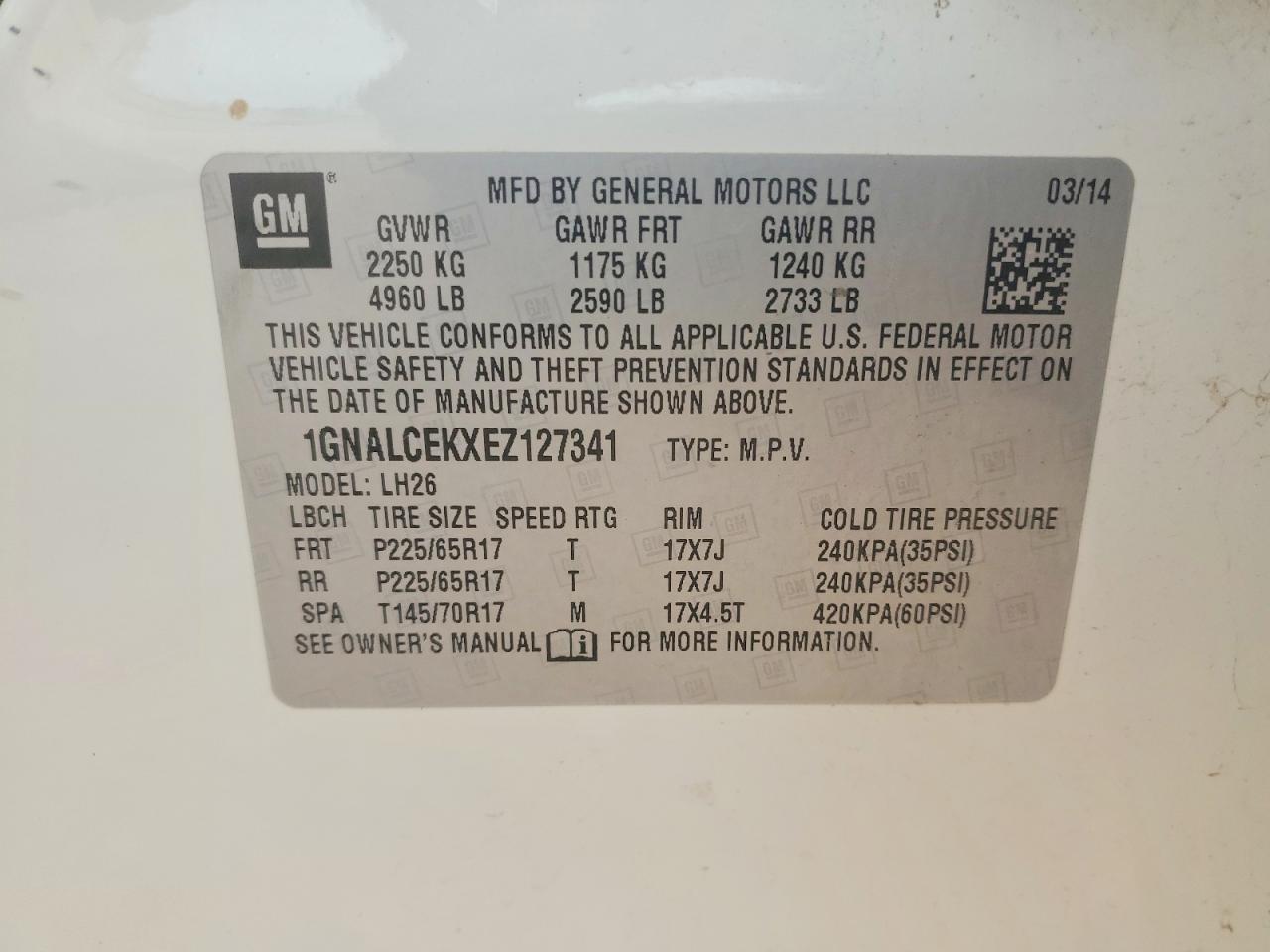 2014 CHEVROLET EQUINOX LT photo 13