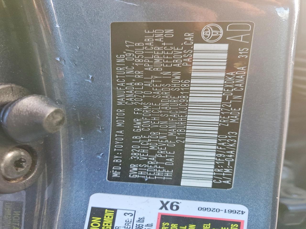 2018 TOYOTA COROLLA L photo 34